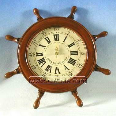 wooden ship's wheel