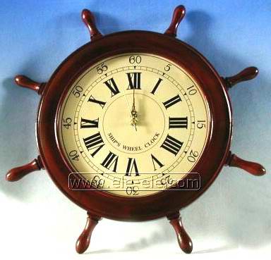 wooden ship's wheel