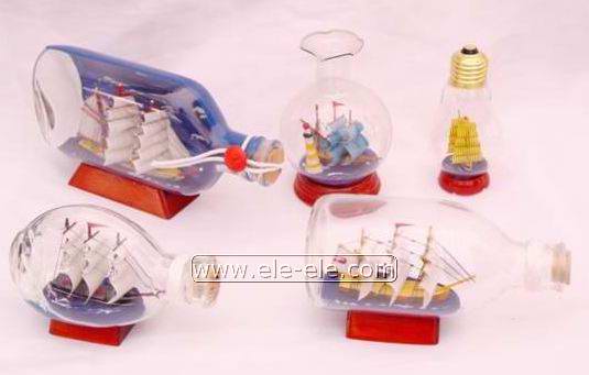 ship model and ship in bottle