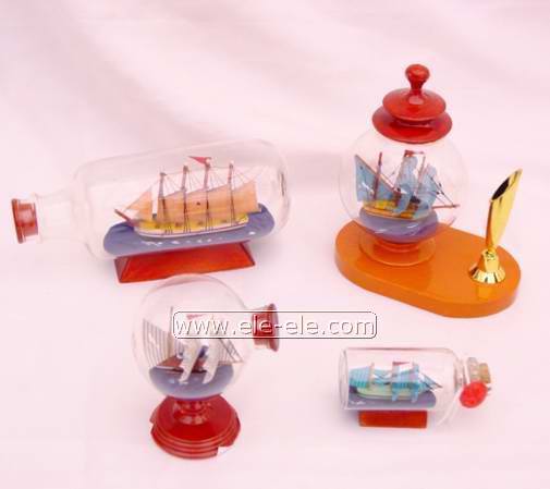 ship model and ship in bottle
