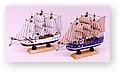 ship model and ship in bottle